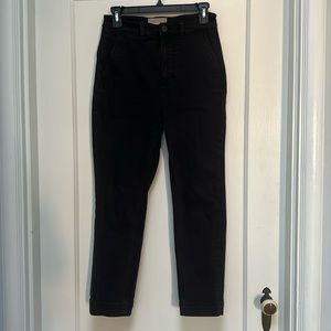 The Slim-Leg Crop Washed Black